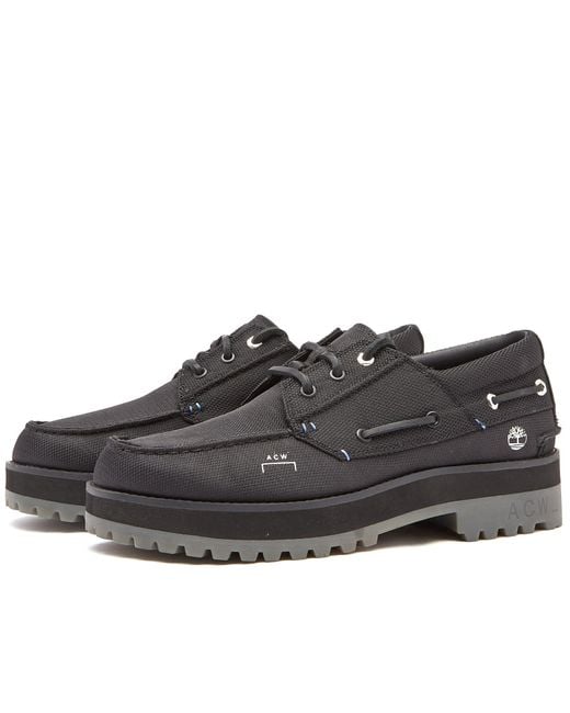 A_COLD_WALL* Black * X Timberland 3 Eye Lug Boat Shoe for men