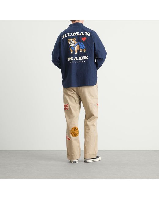 Human Made Blue Dog Overalls Work Shirt for men