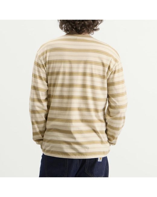 No Problemo Natural Striped Ls Tee for men