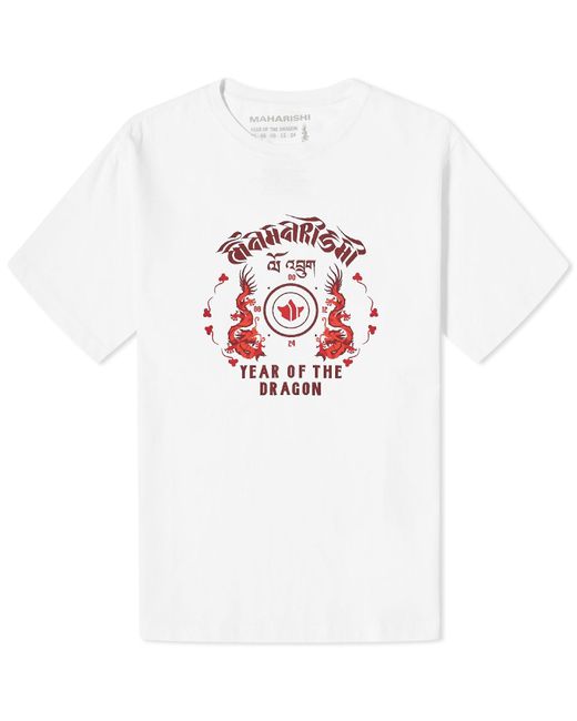 Maharishi White Dragon Anniversary T-Shirt for men
