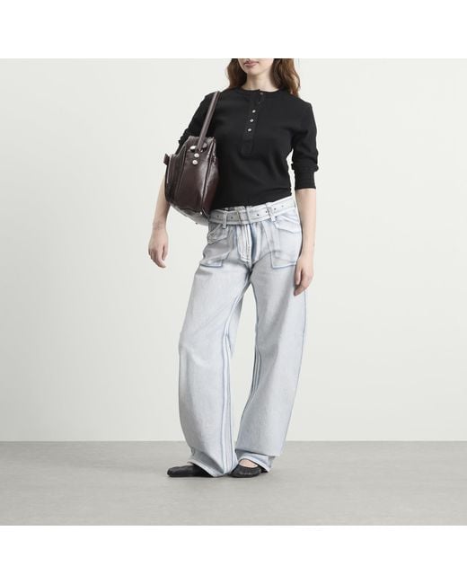 Acne Blue Page Shadow Belted Jeans