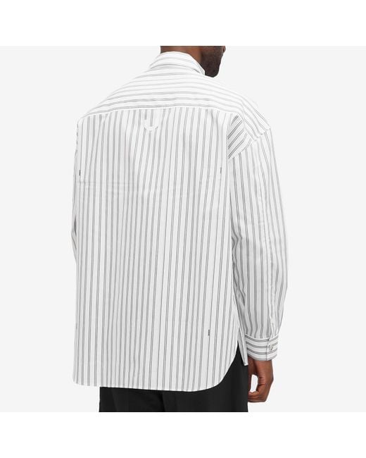 Jacquemus White Logo Stripe Shirt for men