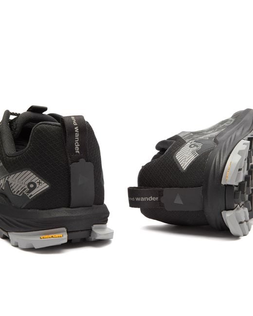 And Wander Black X Altra Lone Peak 9+ Sneakers for men