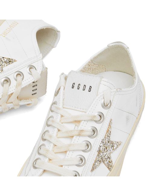 Golden Goose Deluxe Brand White V-Star 2 Leather Sneakers