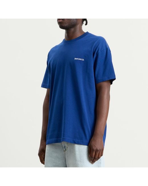 POLAR SKATE Blue Doodle Contrast T-Shirt for men