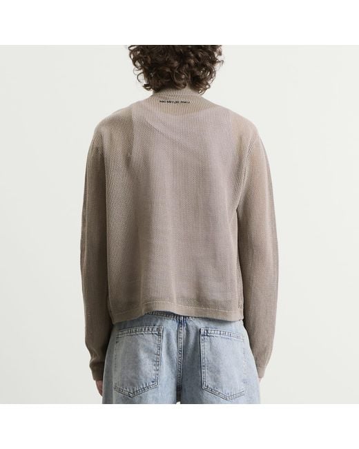 MKI Miyuki-Zoku Gray Linen Loose Knit Track Jacket for men