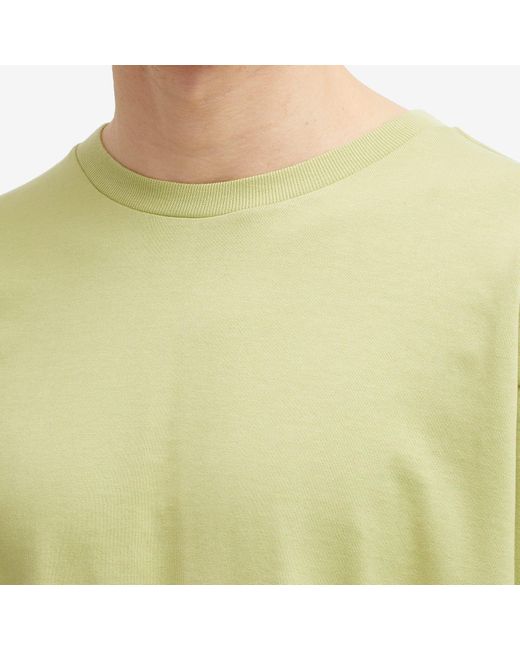 Auralee Yellow Luster Plaiting Long Sleeve T-Shirt for men