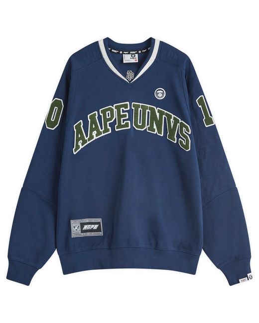 Aape By A Bathing Ape Blue Aape Ice Hockey Jersey Sweatshirt for men