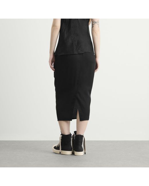 Rick Owens Black Zipped Short Pillar Skirt