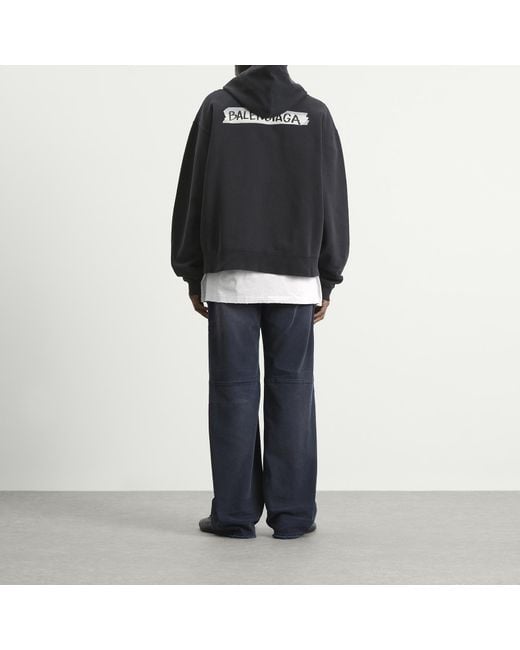 Balenciaga Black Masking Tape Jersey Zip Up for men