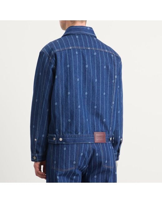 Drole de Monsieur Blue Drole De Monsieur Monogram Denim Jacket for men