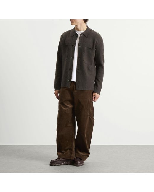 NN07 Black Jonas Boiled Wool Overshirt for men