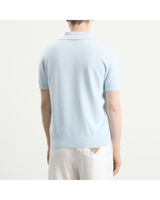 Casablanca Blue Pointelle Monogram Polo for men