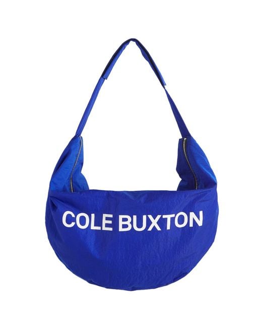 Cole Buxton Blue Nylon Oversized Sling Bag for men