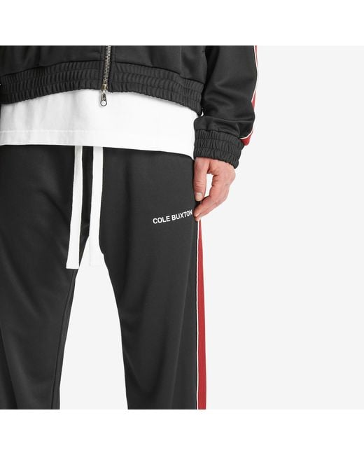 Cole Buxton Black Contrast Tape Track Pant for men