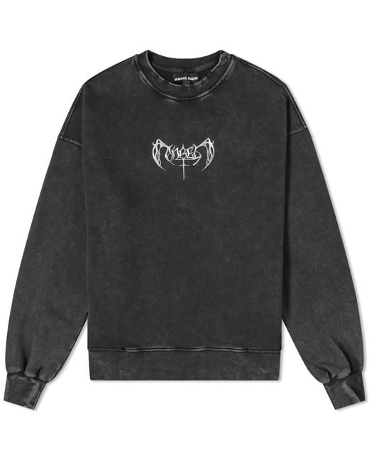 Angel Chen Black Washed Embroidery Crew Sweat