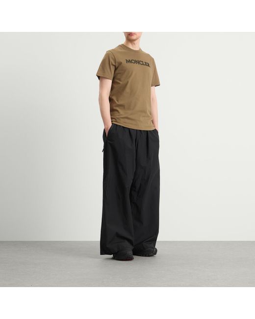 Moncler Brown Flocked Logo T-Shirt for men