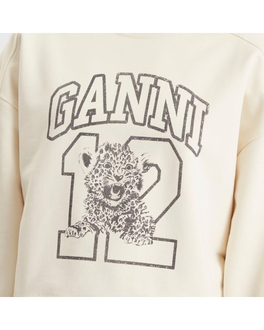 Ganni White Heavy Terry Drop Shoulder Sweat Presented By End