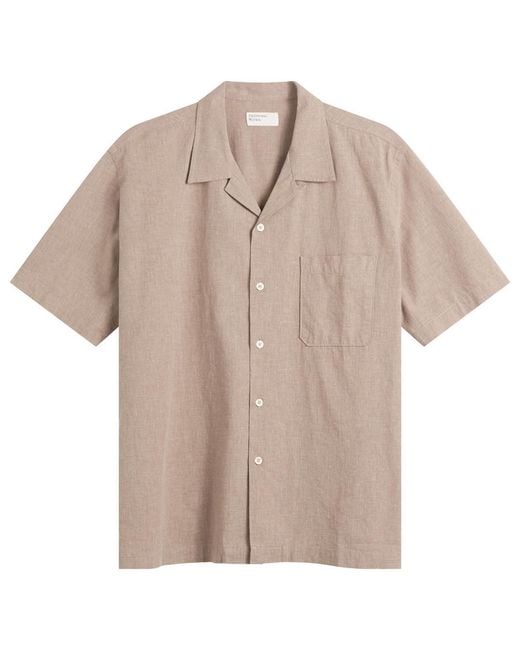 Universal Works Natural Sido Linen Mix Road Shirt for men