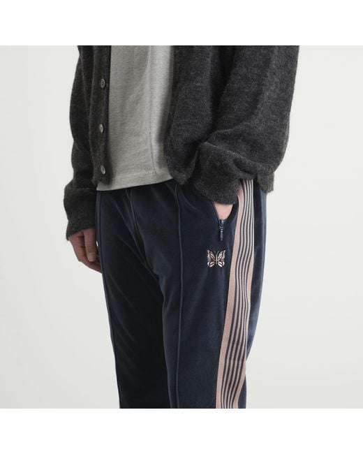 Needles Blue Velour Track Pants for men