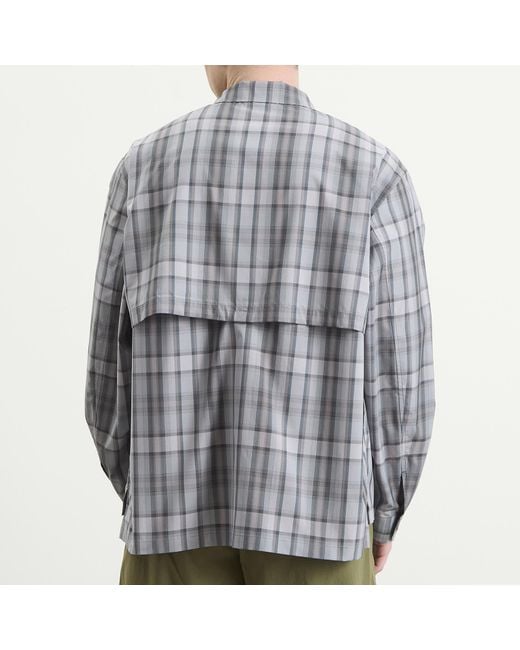 Snow Peak Gray Fade Check Breezy Shirt for men