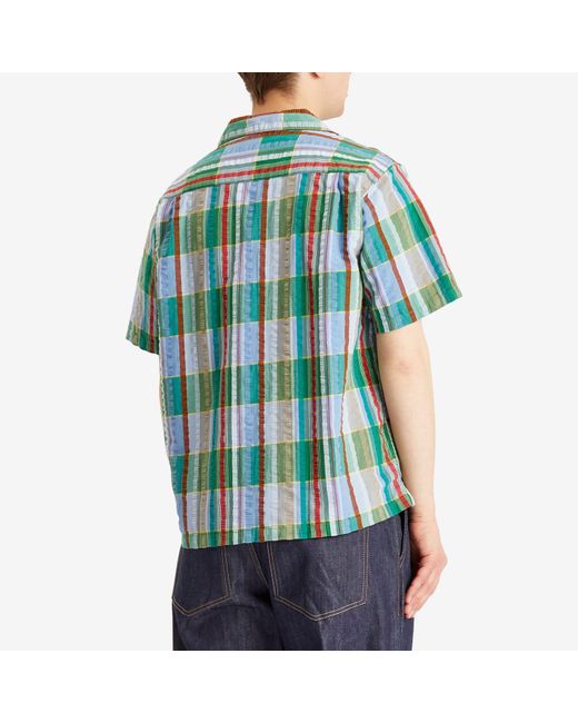 Folk Blue Relaxed Soft Collar Vacation Shirt for men