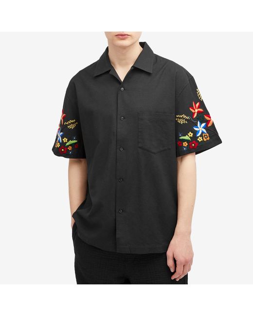 YMC Black Idris Short Sleeve Shirt for men