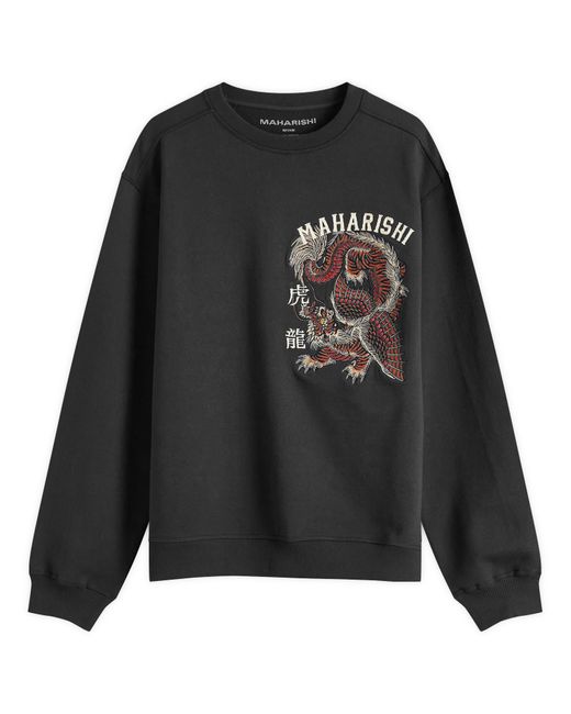 Maharishi Black Embroidered Tiger Dragon Tour Sweatshirt for men