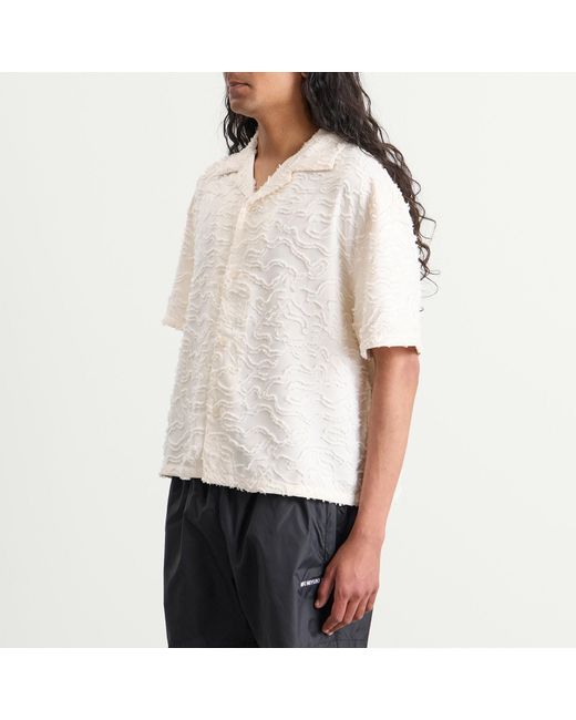 MKI Miyuki-Zoku Natural Jacquard Fringe Vacation Shirt for men