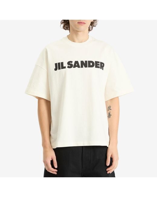Jil Sander White Logo T-Shirt for men