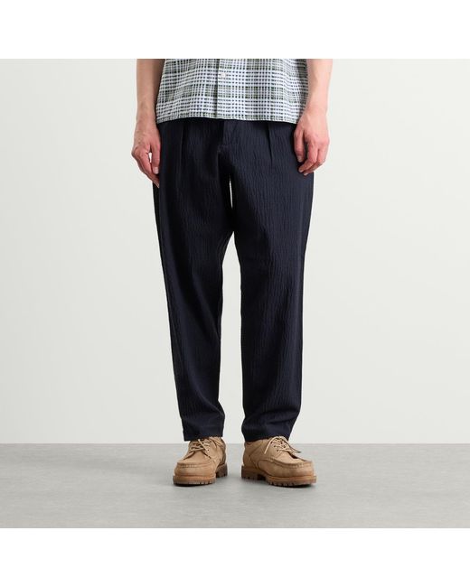 Universal Works Blue Ospina Cotton Pleated Track Pant for men