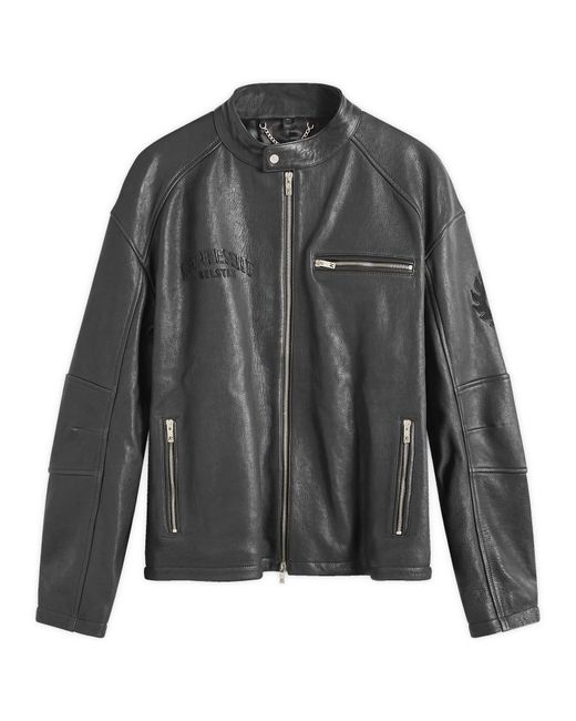 Represent Gray X Belstaff Leather Race Jacket for men