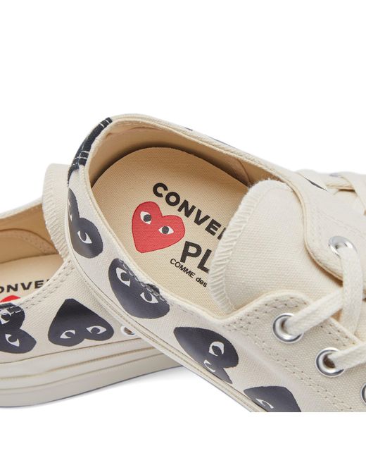 COMME DES GARÇONS PLAY White X Converse Multi Heart Low Sneakers