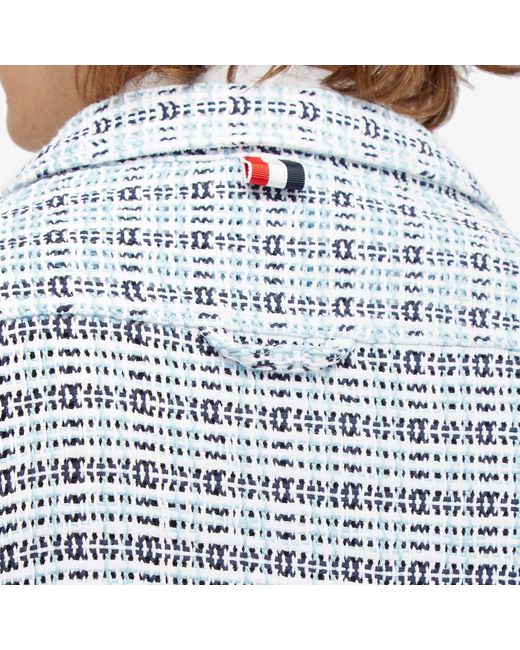 Thom Browne Blue Crochet Shirt Jacket for men
