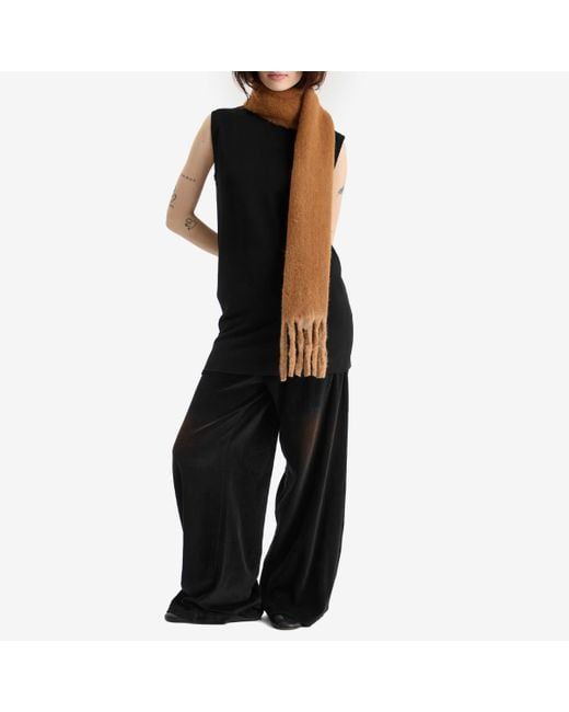 Acne Brown Alpaca Wool Fringed Oversized Scarf