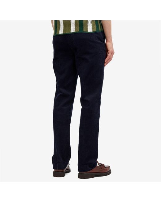 Percival Blue Tailored Corduroy Trousers for men