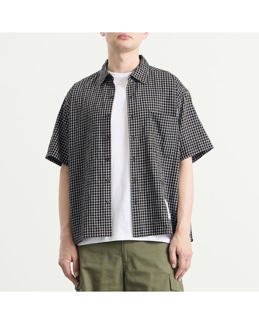 Neighborhood Black Bw Check Short Sleeve Shirt for men