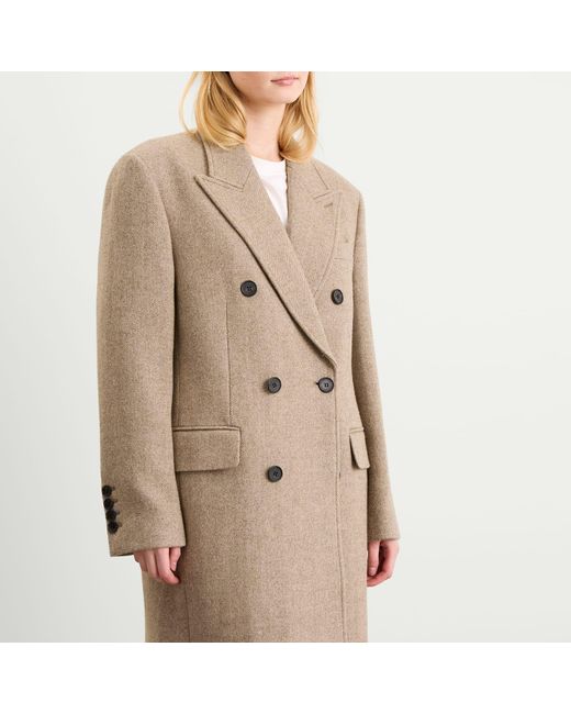 DUNST Natural Tailored Double Beasted Wool Coat