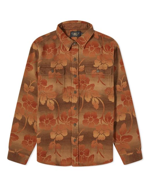 RRL Brown Matlock Floral Overshirt for men