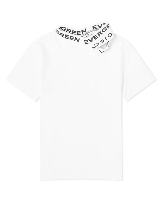 Y. Project White Evergreen Triple Collar Fitted T-Shirt