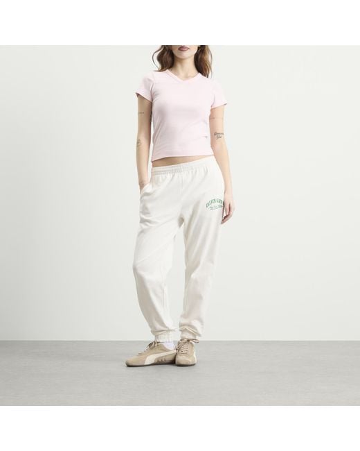 Calvin Klein White Logo Cotton Jersey Jogger