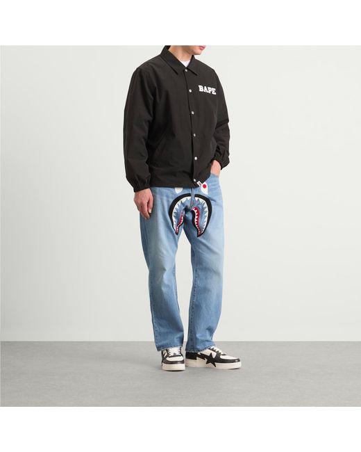 A Bathing Ape Blue Shark Loose Fit 13Oz Jeans for men