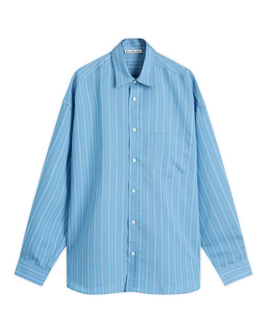 Acne Blue Soffia Round Shirting Blend Shirt for men