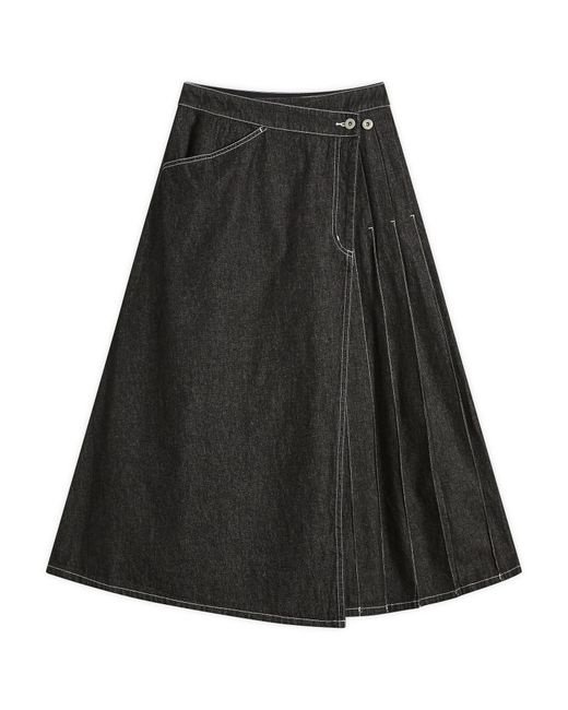 Beams Boy Black Wraped Pleated Skirt