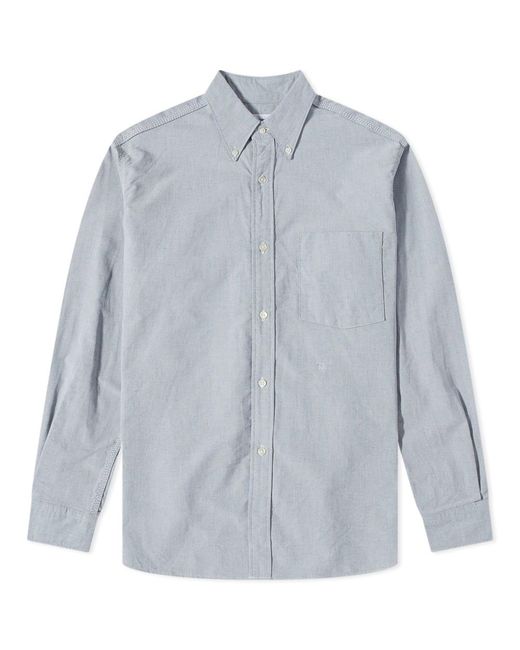 Nanamica Blue Button Down Wind Shirt for men