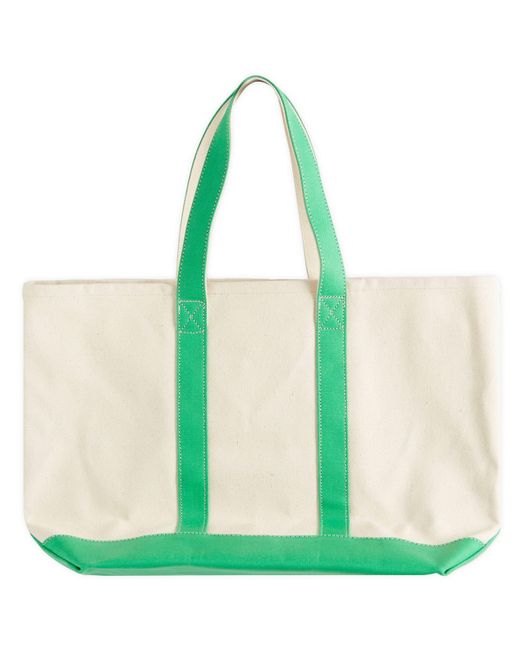 Sporty&Rich｜ (Crown Logo XL Tote Bag - Natural/Verde (B Crown Logo Club Tote Bag - Verde/White – Sporty & Rich