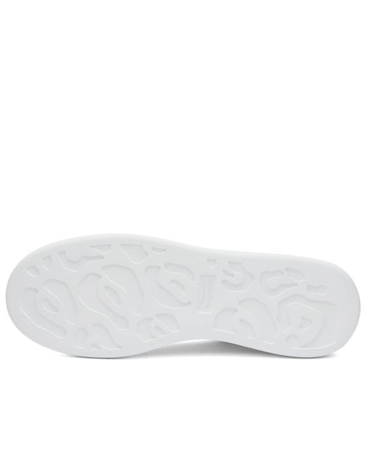 Alexander McQueen White Gloss Heel Tab Wedge Sole Sneakers for men