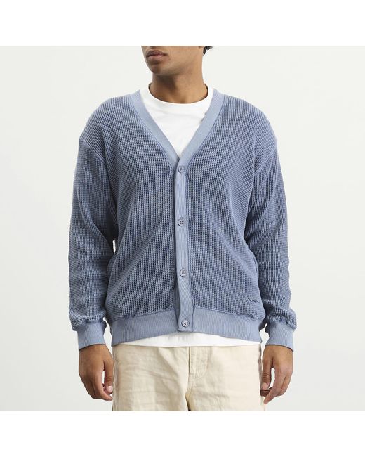 Manastash Blue Heavy Snug Thermal Cardigan for men