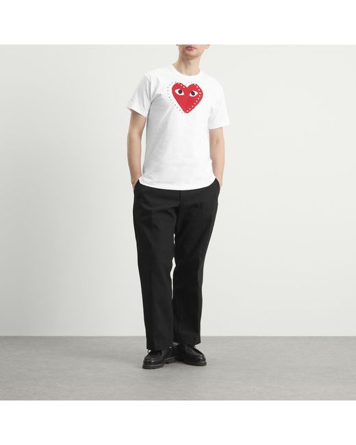 COMME DES GARÇONS PLAY Red Studded Large Heart T-Shirt for men