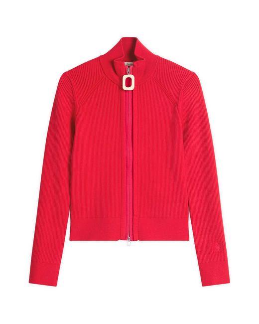 J.W. Anderson Red Fitted Zip Up Cardigan